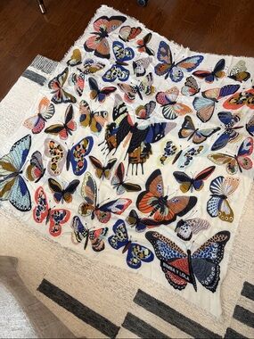 Bimba y Lola Multicolor Butterfly Wool-Blend Scarf ( English Store)